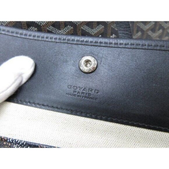 Authentic Goyard Goyardine Saint Louis PM Black Shoulder Tote Bag & Pouch Wallet - Picture 11 of 16